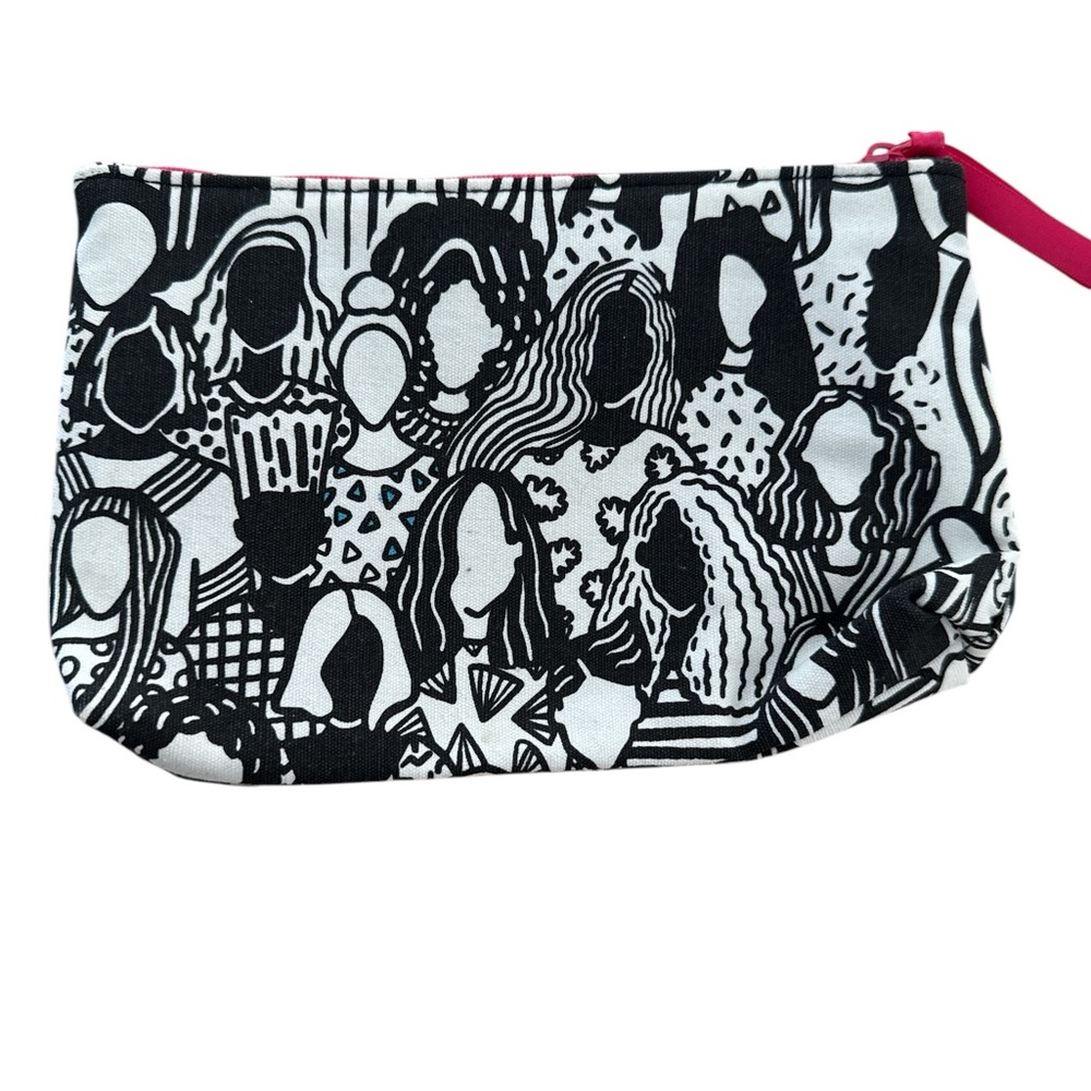 Ipsy Stylish Black and White Women's Makeup Essential Bag Pouch